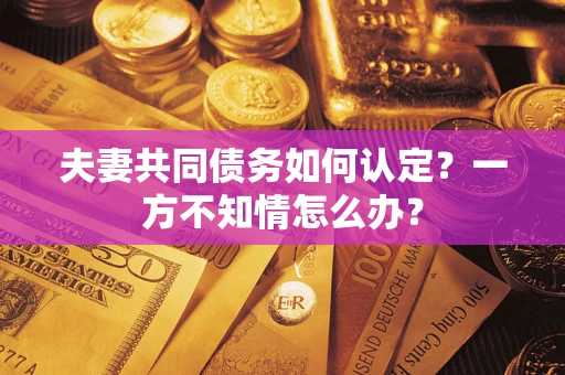 武汉夫妻共同债务如何认定？一方不知情怎么办？