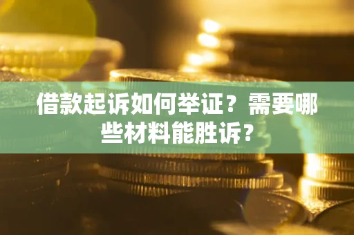 武汉借款起诉如何举证？需要哪些材料能胜诉？