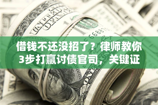 武汉借钱不还没招了？律师教你3步打赢讨债官司，关键证据千万别漏！