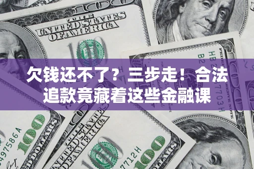 武汉欠钱还不了？三步走！合法追款竟藏着这些金融课