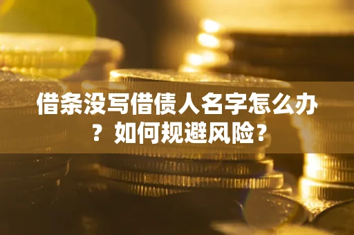 武汉借条没写借债人名字怎么办？如何规避风险？