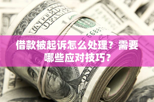 武汉借款被起诉怎么处理？需要哪些应对技巧？